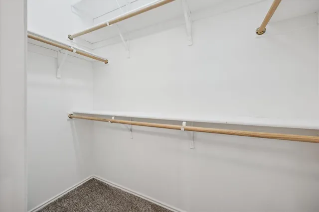 a view of small space with racks on the wall