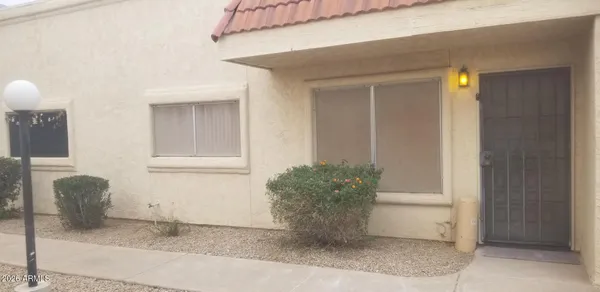 a view of potted plants in front of house