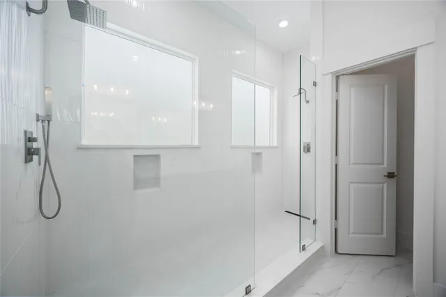a bathroom with a shower
