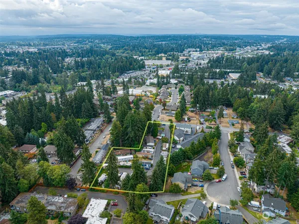 an aerial view of multiple house