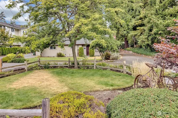 a view of backyard with green space