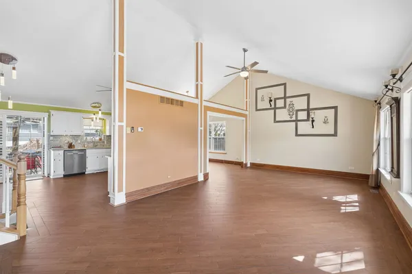 a view interior of a house wooden floor and windows
