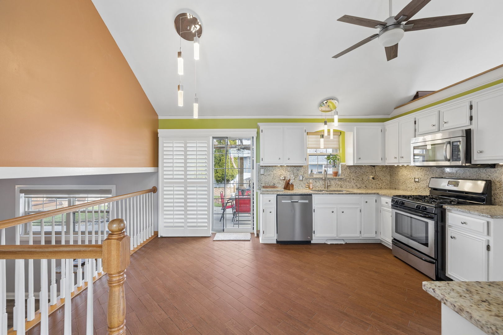 1035 Yamma Ridge New Lenox, IL 60451 - Photo 9 of 51 a open kitchen with stainless steel appliances granite countertop a stove a sink dishwasher and a oven with white cabinets