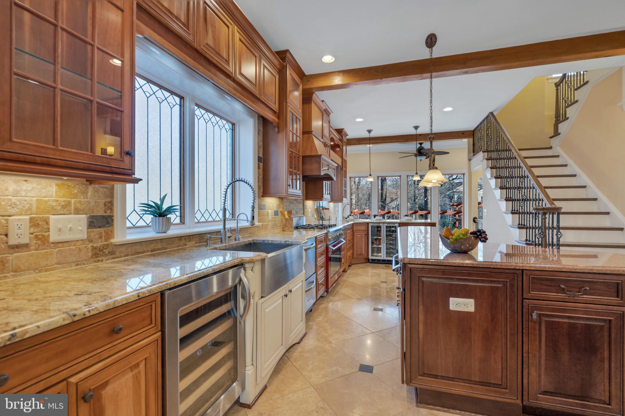 5508 North Carlin Springs Road Arlington, VA 22203 - Photo 13 of 56 kitchen w/ heated floor & exposed beams