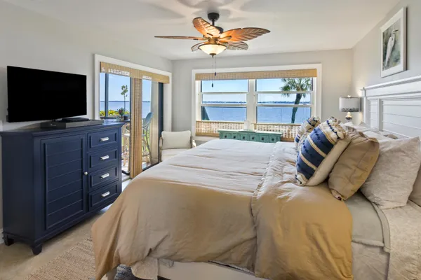 a view of an ocean from a yard