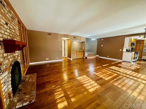 a view of a livingroom with a fireplace