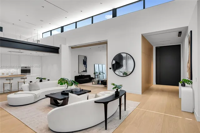 a view of a garden with a chair