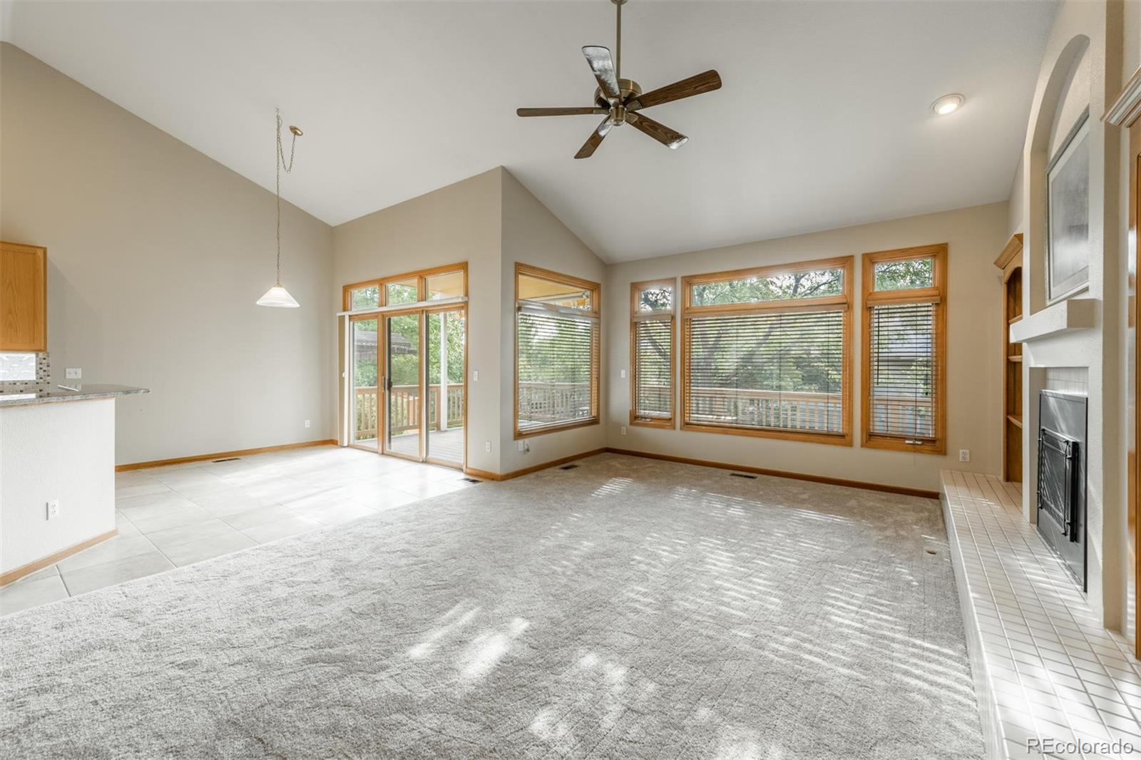 14 Hathaway Lane Highlands Ranch, CO 80130 - Photo 12 of 29 a view of an empty room with a fireplace and a window