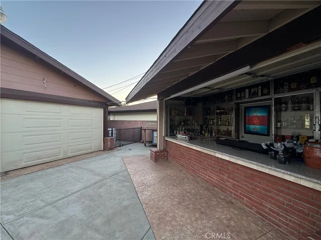 a view of a terrace with chairs