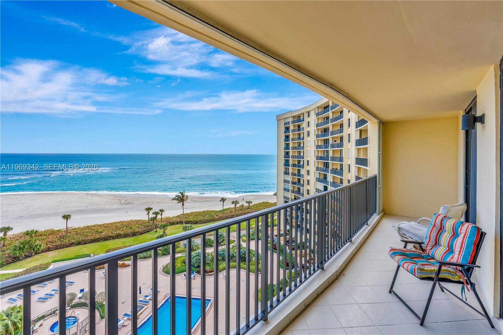 300 Ocean Trail Way, Unit 1008 Jupiter, FL 33477 - Photo 4 of 34 a balcony with an ocean view