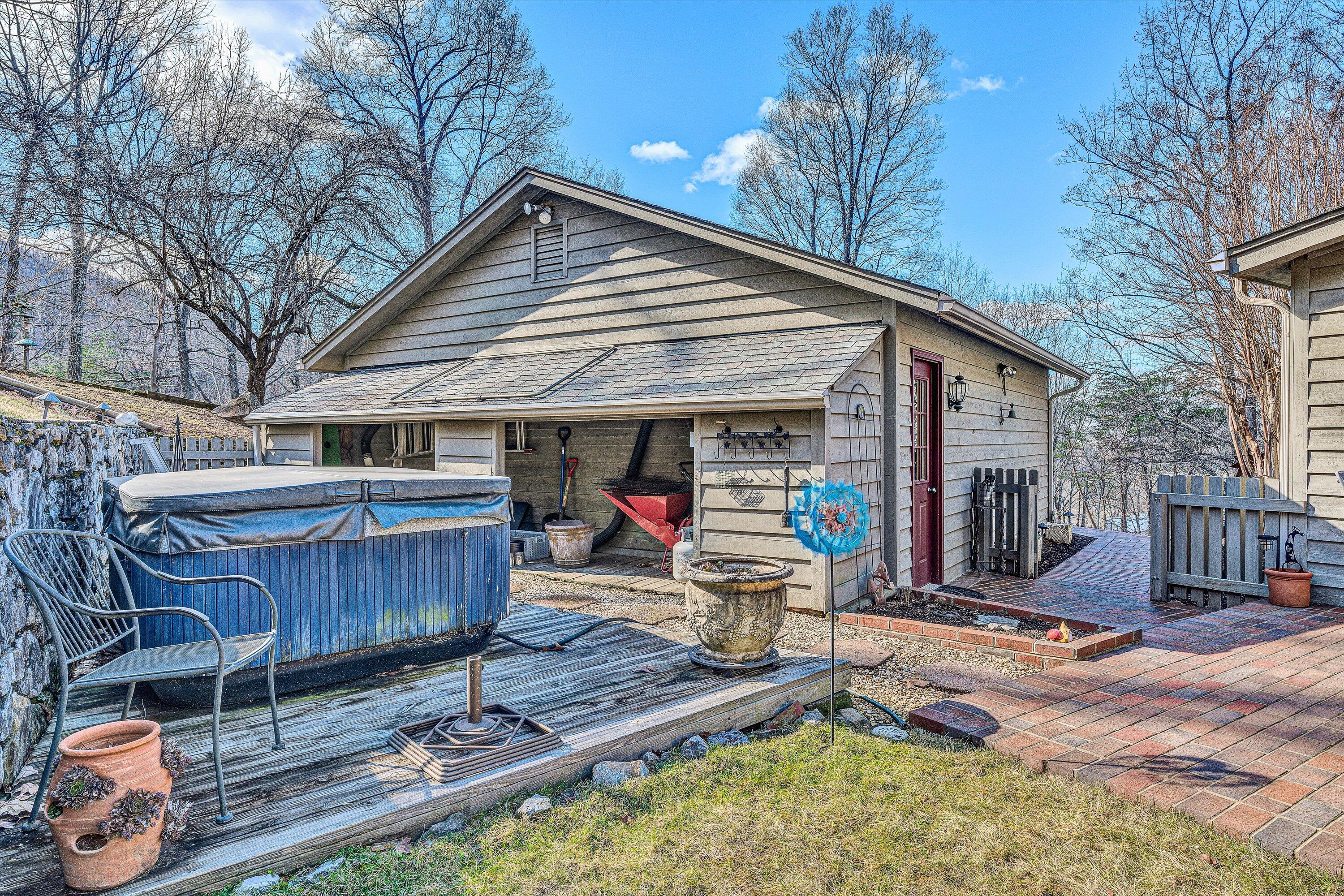 29 Serenity Lane Blue Ridge, VA 24064 - Photo 39 of 81 a view of a wooden deck and a backyard