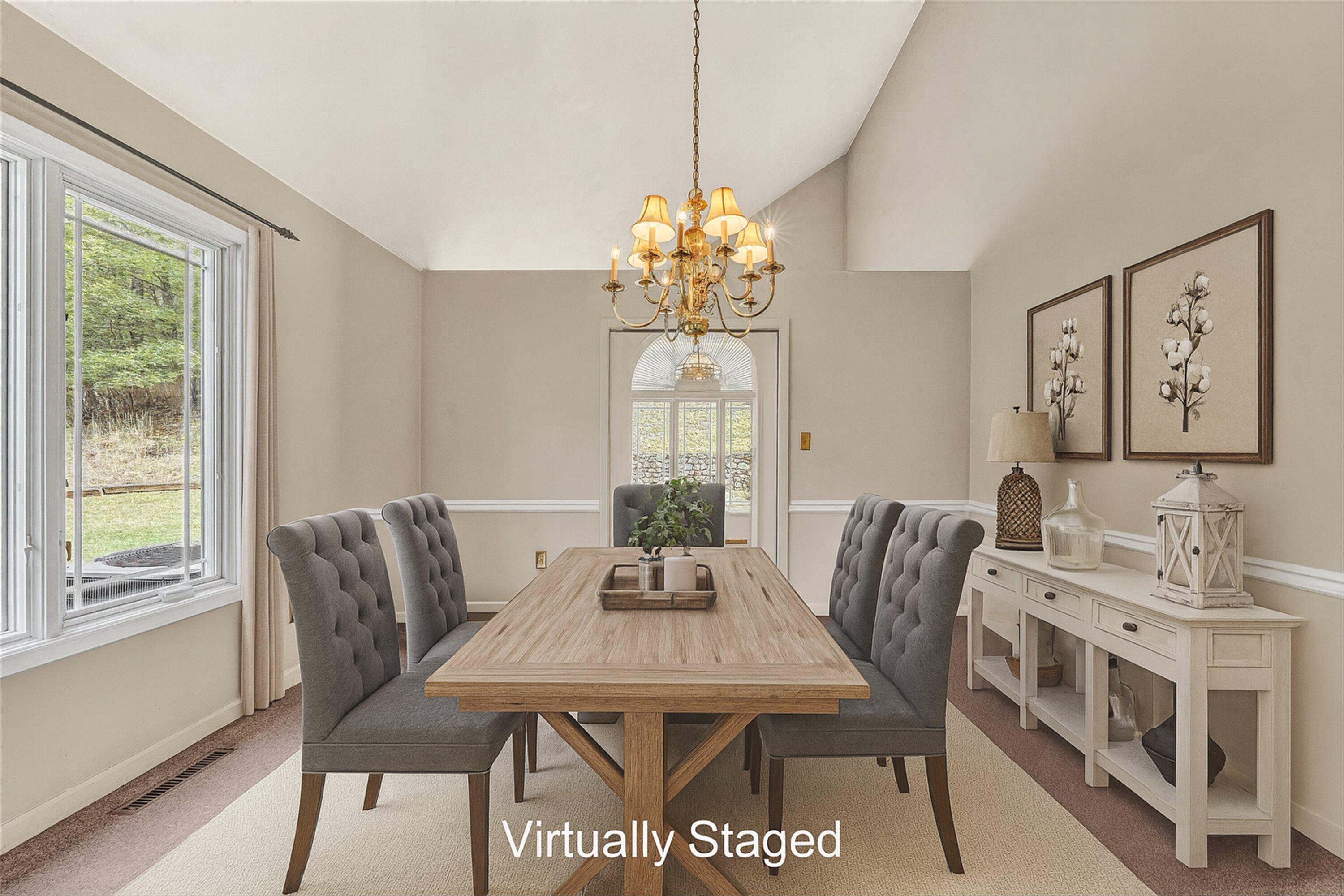 29 Serenity Lane Blue Ridge, VA 24064 - Photo 5 of 81 a view of a dining room with furniture window and outside view