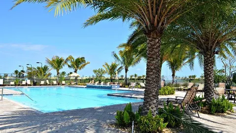 a view of a yard with an outdoor space