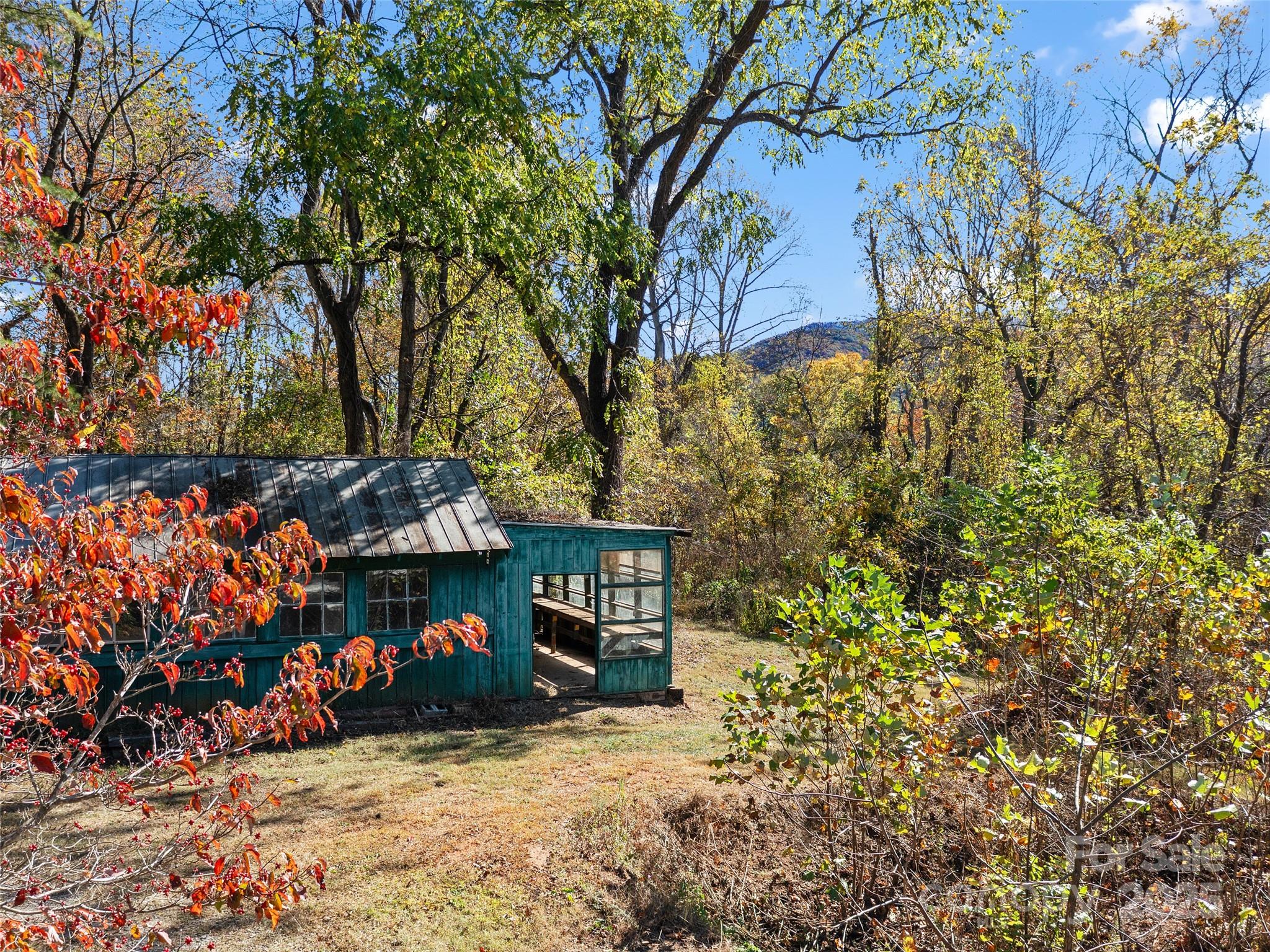 19 Old Patton Hill Road Swannanoa, NC 28778 - Photo 42 of 44 a view of a wooden house with large trees