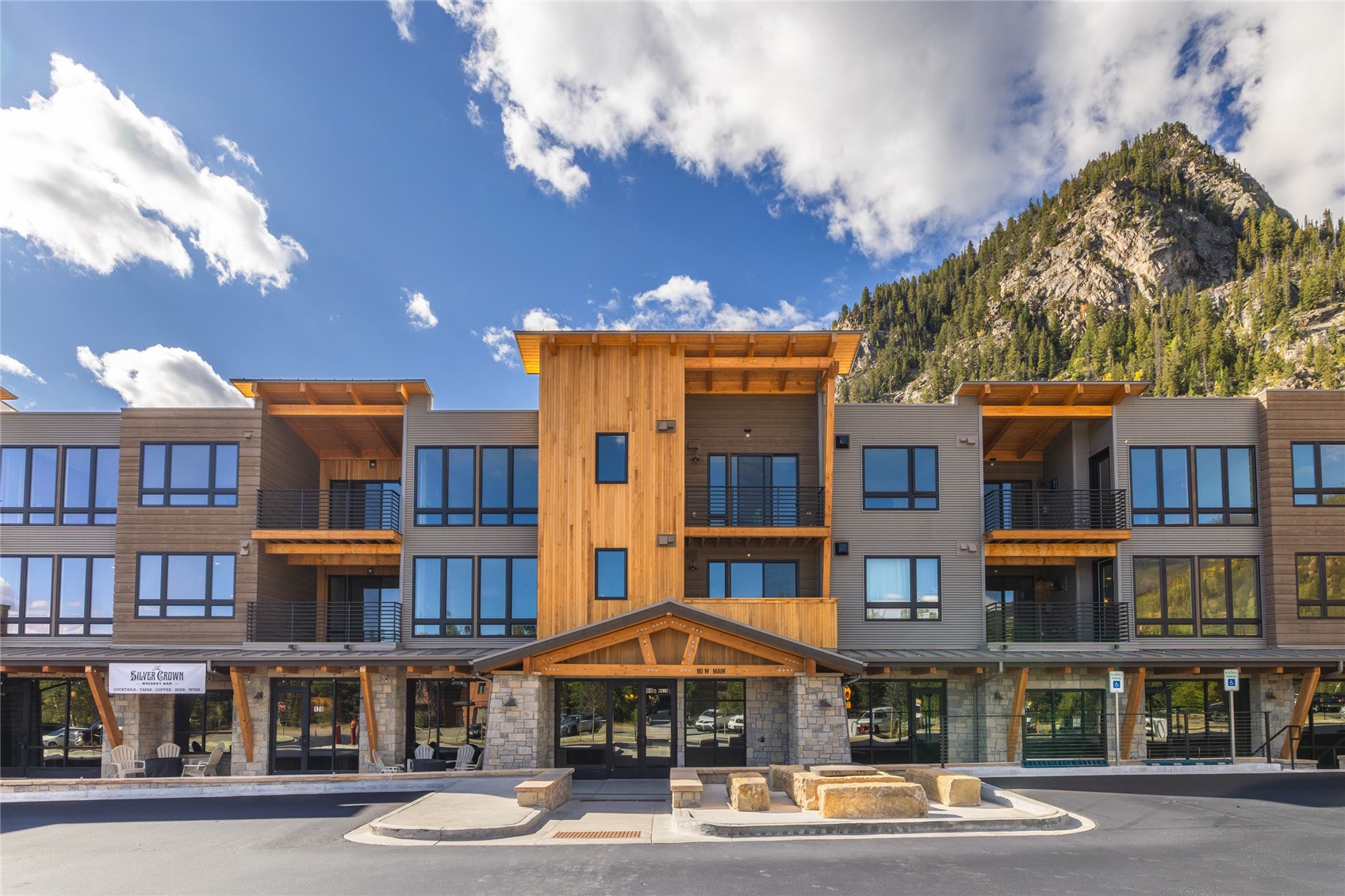 80 West Main Street, Unit 305 Frisco, CO 80443 - Photo 44 of 46 a front view of an apartment building with a street