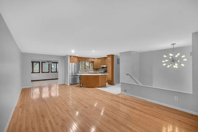 a view of kitchen and a microwave