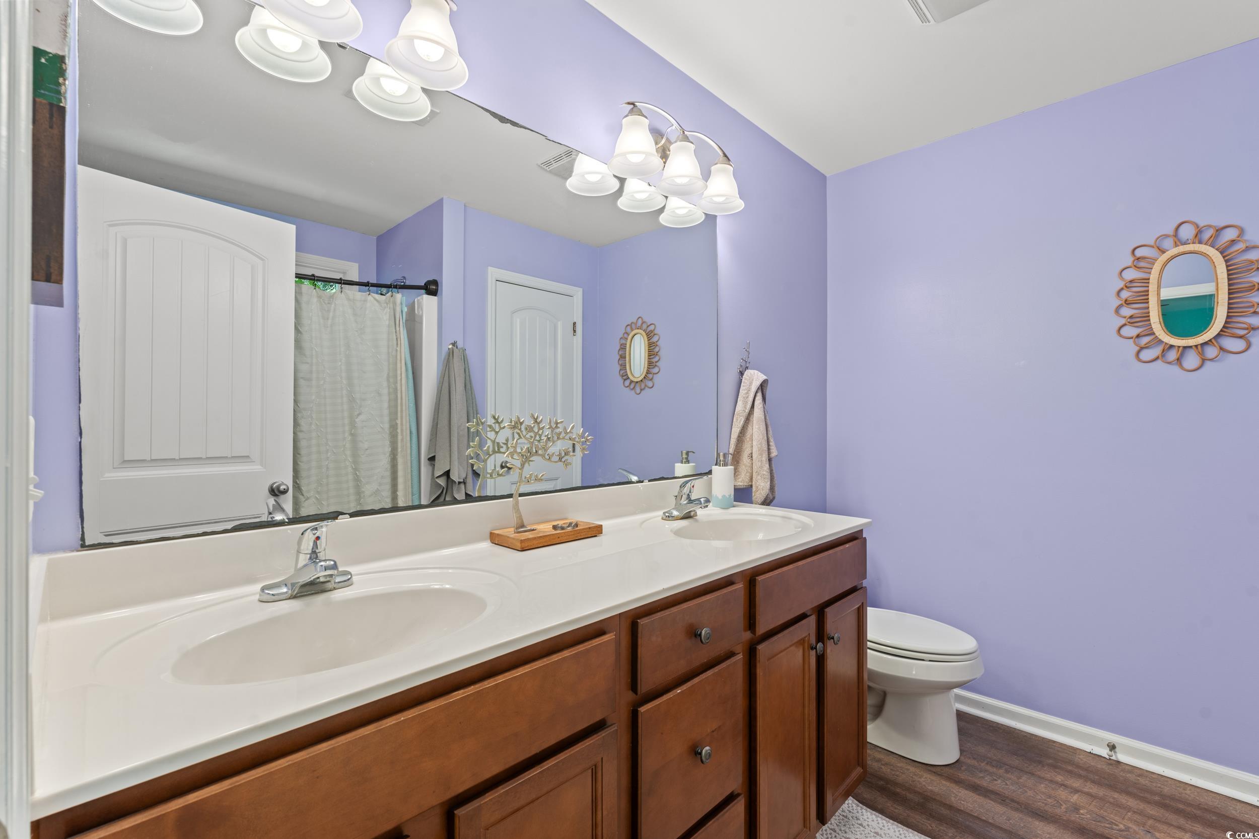 1208 10th Avenue Conway, SC 29526 - Photo 18 of 34 Bathroom with toilet, wood-type flooring, and doub