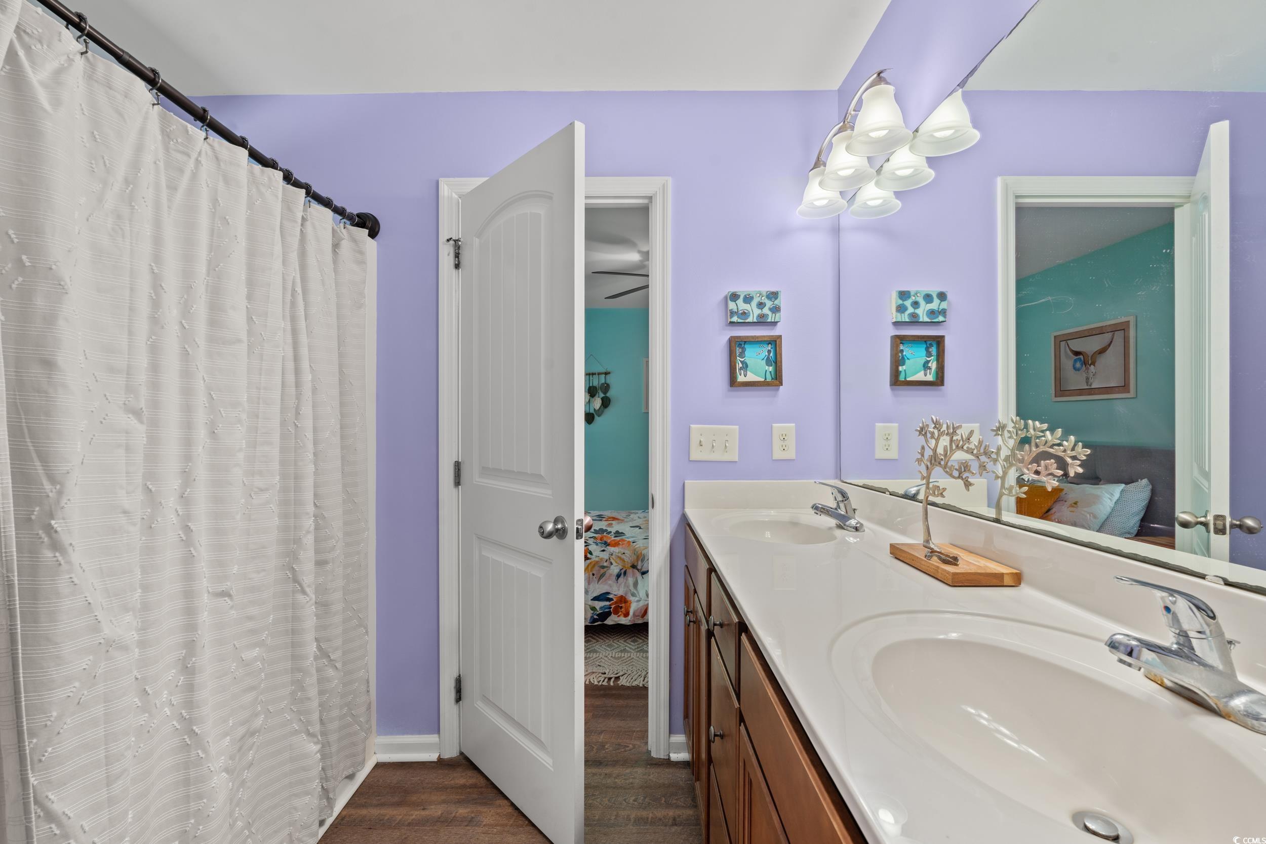 1208 10th Avenue Conway, SC 29526 - Photo 19 of 34 Bathroom featuring wood-type flooring and double v