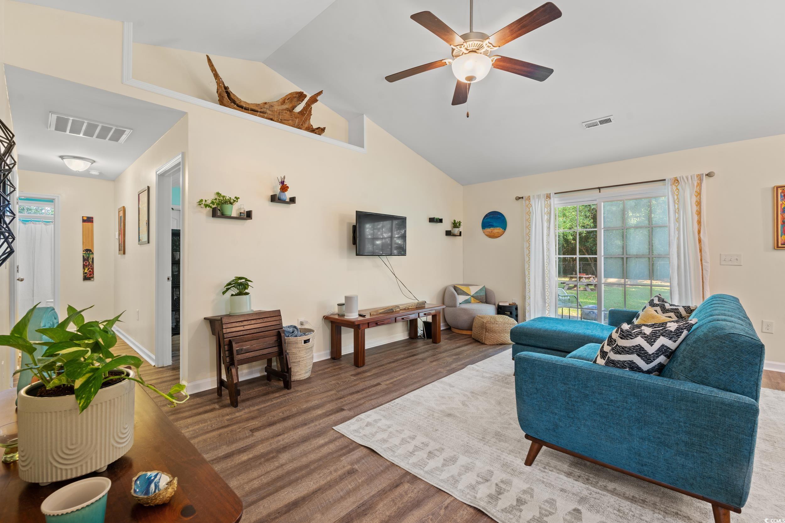 1208 10th Avenue Conway, SC 29526 - Photo 3 of 34 Living room featuring high vaulted ceiling, ceilin