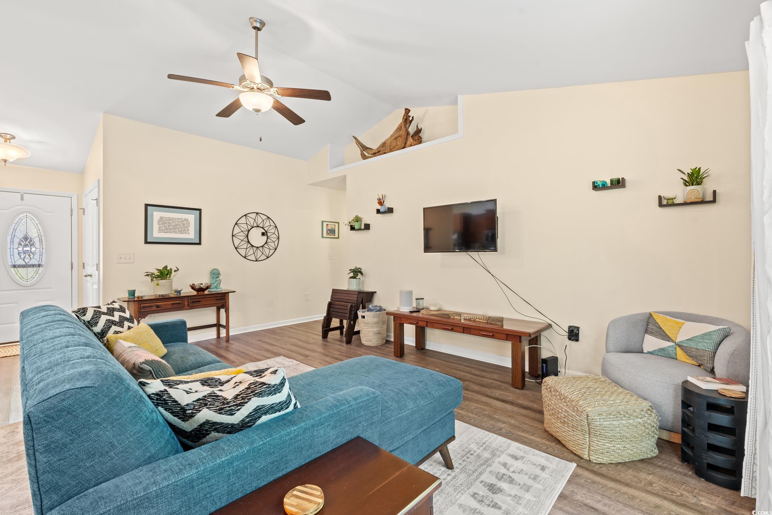 1208 10th Avenue Conway, SC 29526 - Photo 6 of 34 Living room with ceiling fan, wood-type flooring,