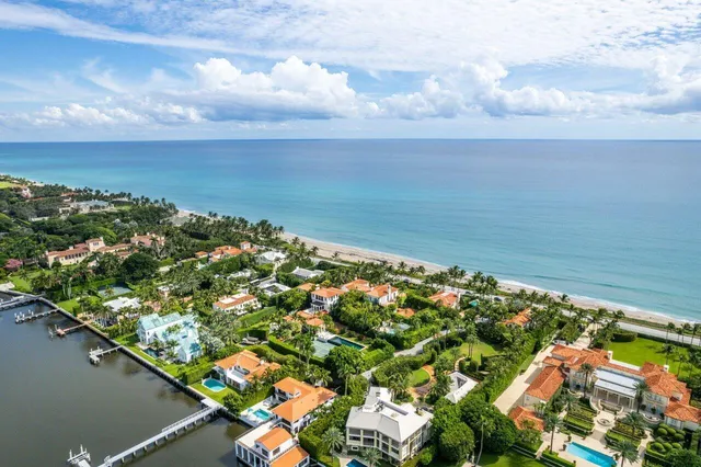 an aerial view of beach and ocean