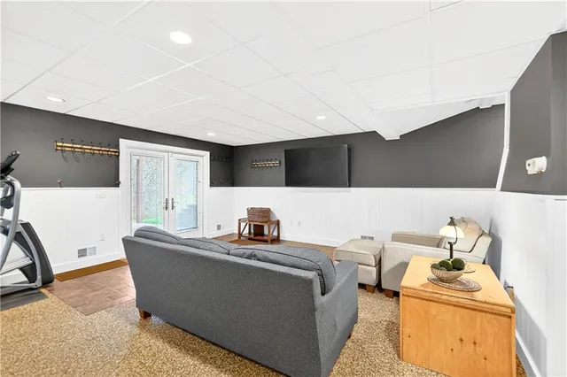 a living room with furniture