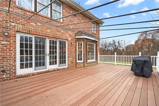 a view of a wooden deck