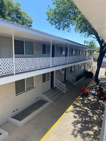 a front view of a house with balcony