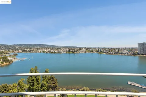 a view of lake and city