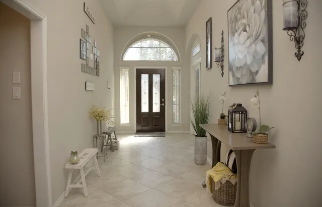 a view of a livingroom with furniture and toys