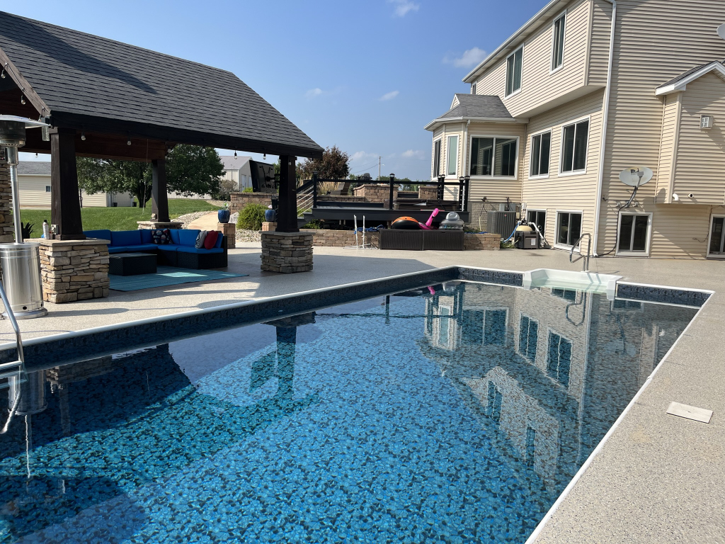 12747 Harrold Point Road Wapella, IL 61777 - Photo 42 of 48 a view of a swimming pool with outdoor seating