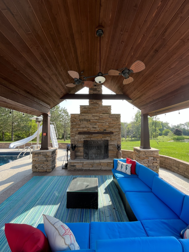 12747 Harrold Point Road Wapella, IL 61777 - Photo 48 of 48 a view of living room with patio furniture and a fireplace