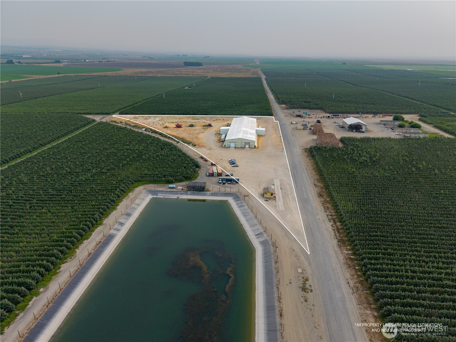 a view of a lake with outdoor space