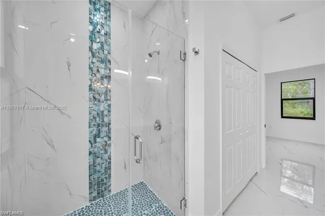 a bathroom with a shower