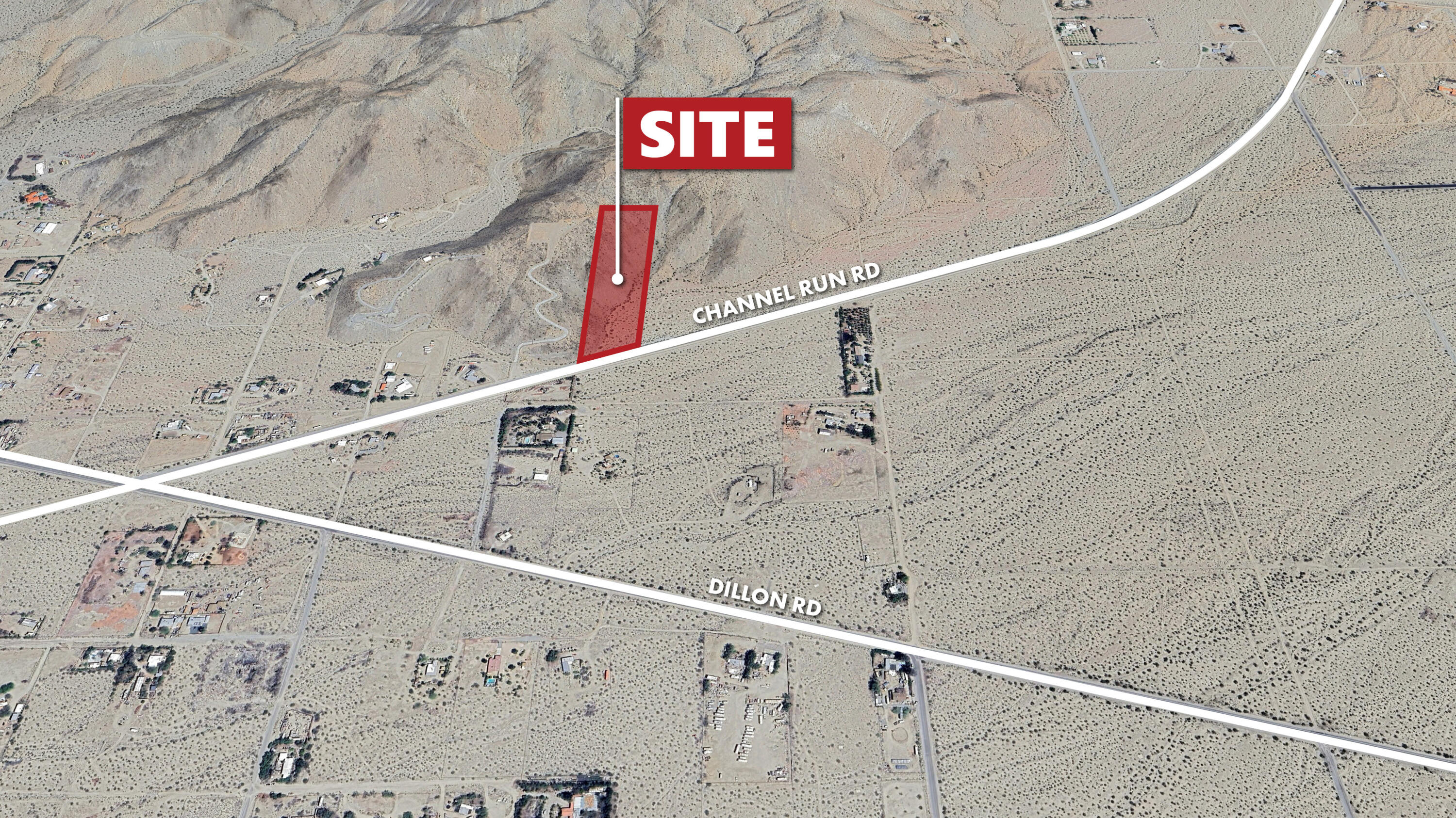 7.05-acres Channel Run Road Desert Hot Springs, CA 92241 - Photo 1 of 3 7.05 AC Channel Run Rd, SV Tilt Aerial