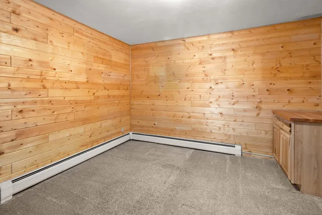 a view of a bathtub in a room