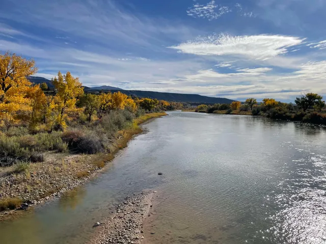 a view of a lake with a mountain