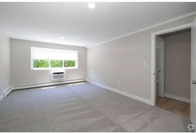 a view of small space with racks on the wall