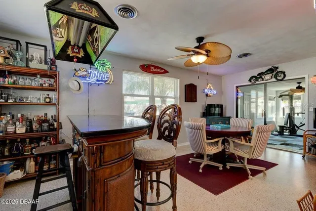 a view of a dining room