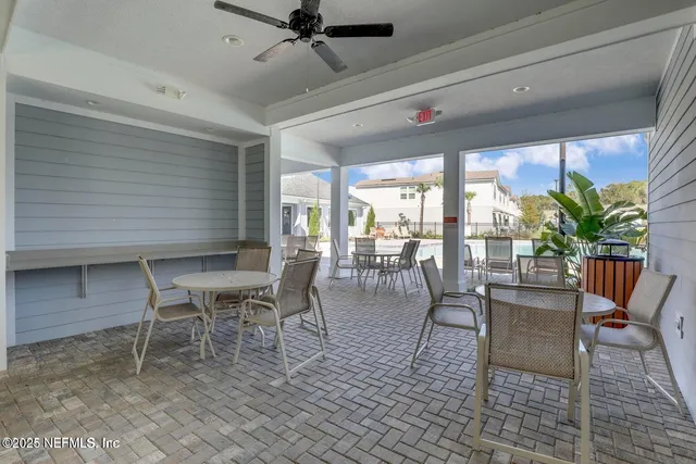 a view of lobby with a floor to ceiling window