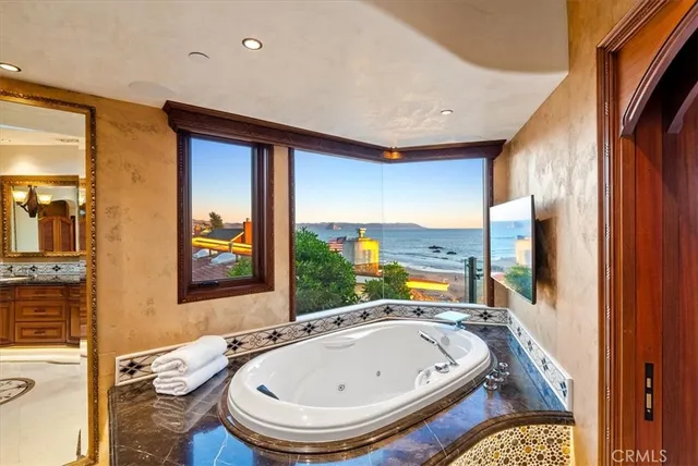 a swimming pool with outdoor seating and yard