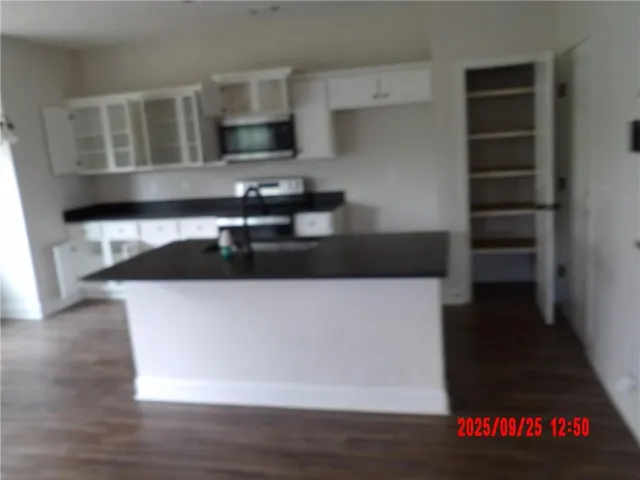 a close view of kitchen appliances