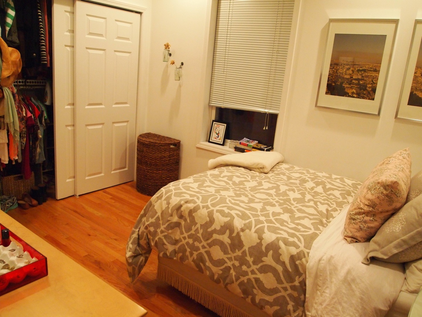 1330 West Roscoe Street, Unit 2 Chicago, IL 60657 - Photo 9 of 11 a bedroom with a bed and a couch
