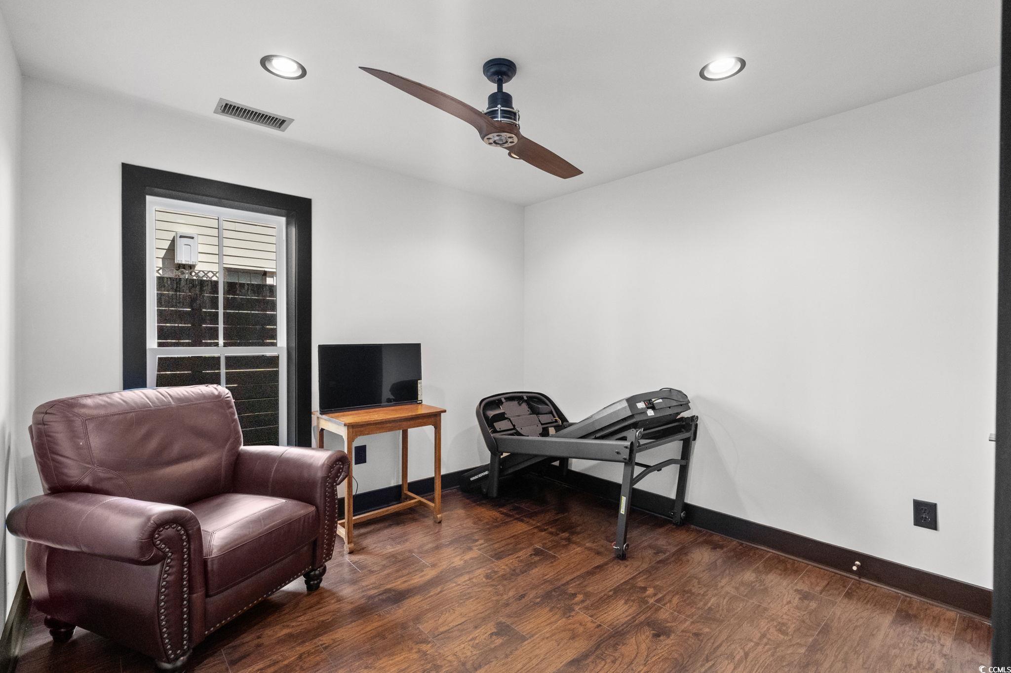 34 Shady Moss Loop, Unit 34 Murrells Inlet, SC 29576 - Photo 22 of 40 Sitting room featuring dark wood-type flooring, recessed lighting, and a ceiling fan