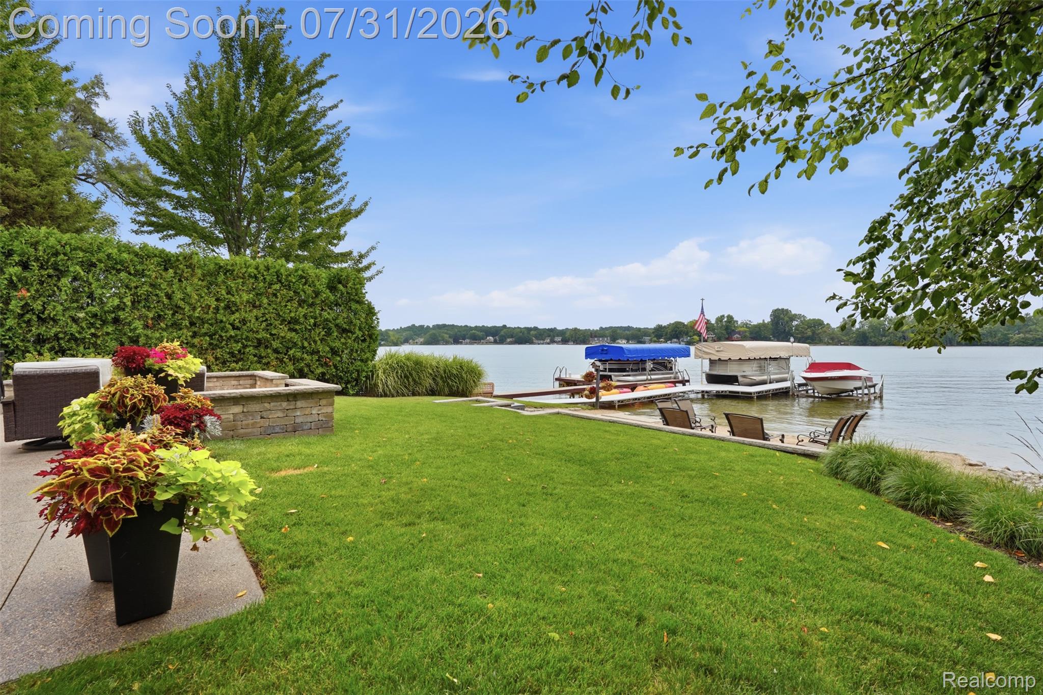 view of Woodland Lake from backyard