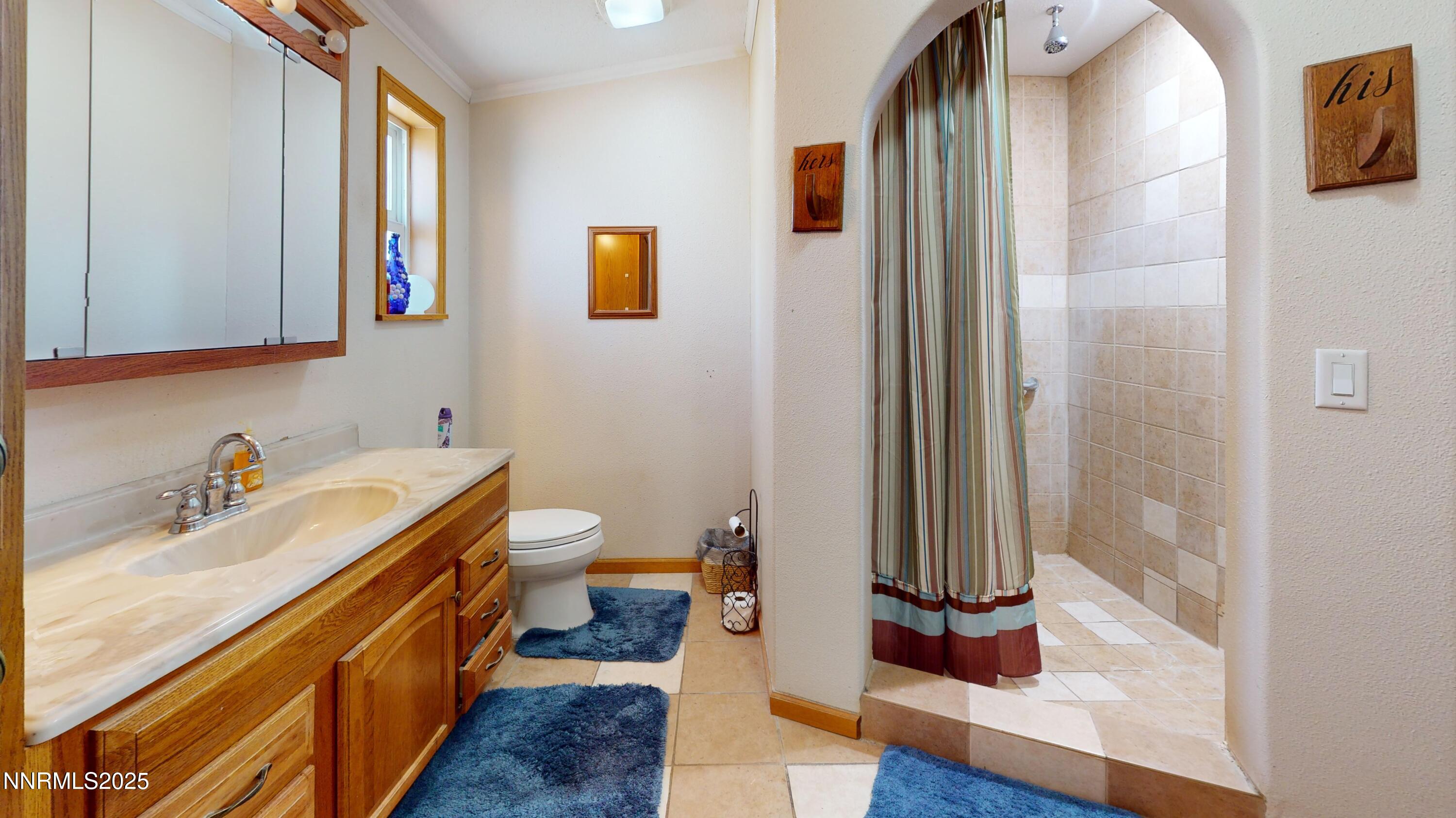 3400 Potbelly Road Winnemucca, NV 89445 - Photo 17 of 50 a bathroom with a sink a toilet and mirror