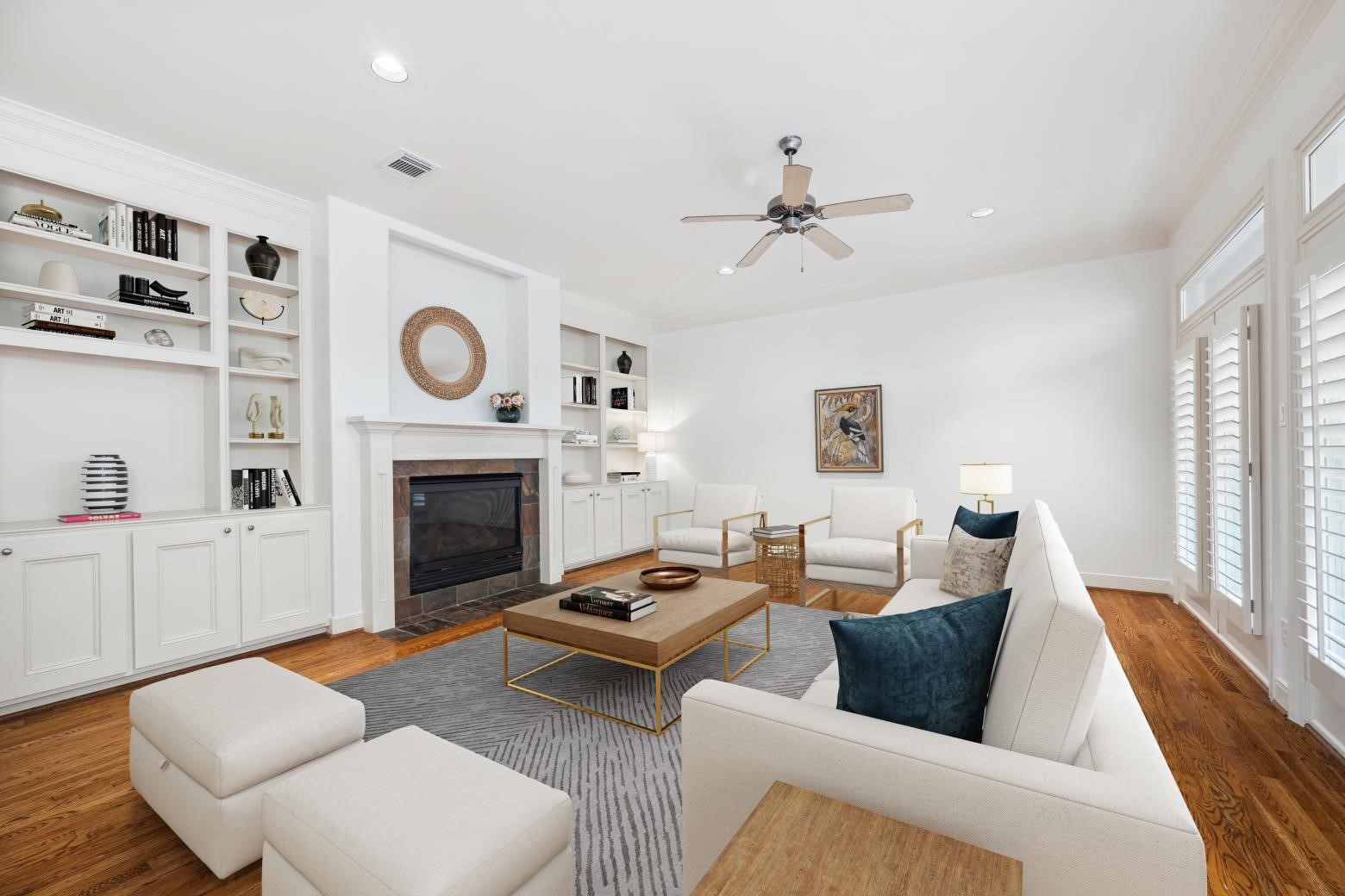1826 Colquitt Street Houston, TX 77098 - Photo 4 of 23 a living room with furniture a fireplace and a window