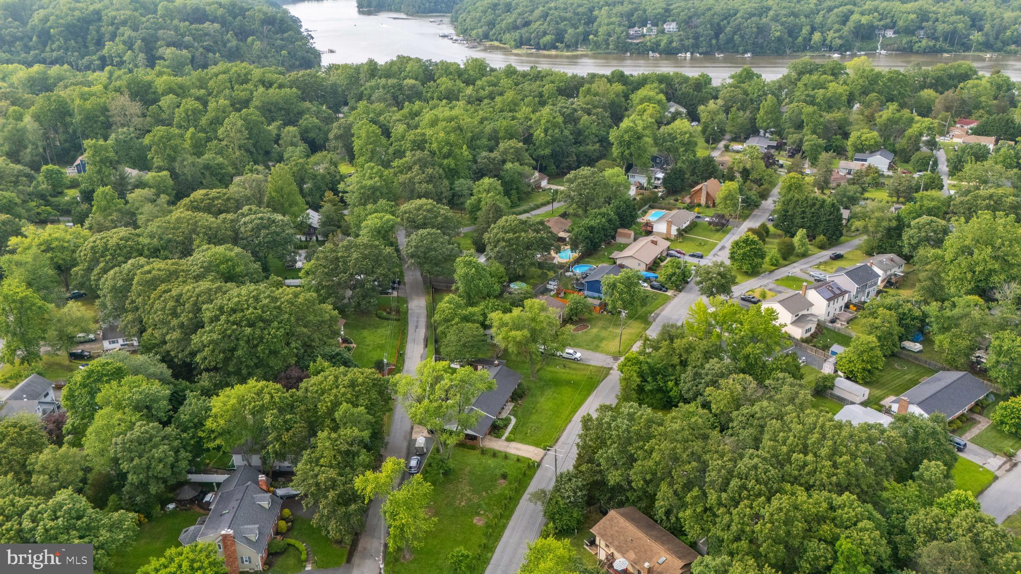 518 Laurel Road Riva, MD 21140 - Photo 34 of 42 an aerial view of residential house with outdoor space and trees all around