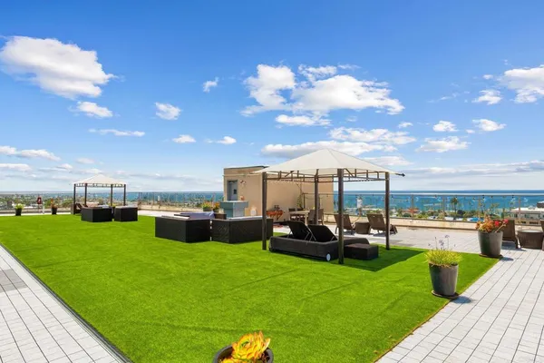 a view of a terrace with sitting space