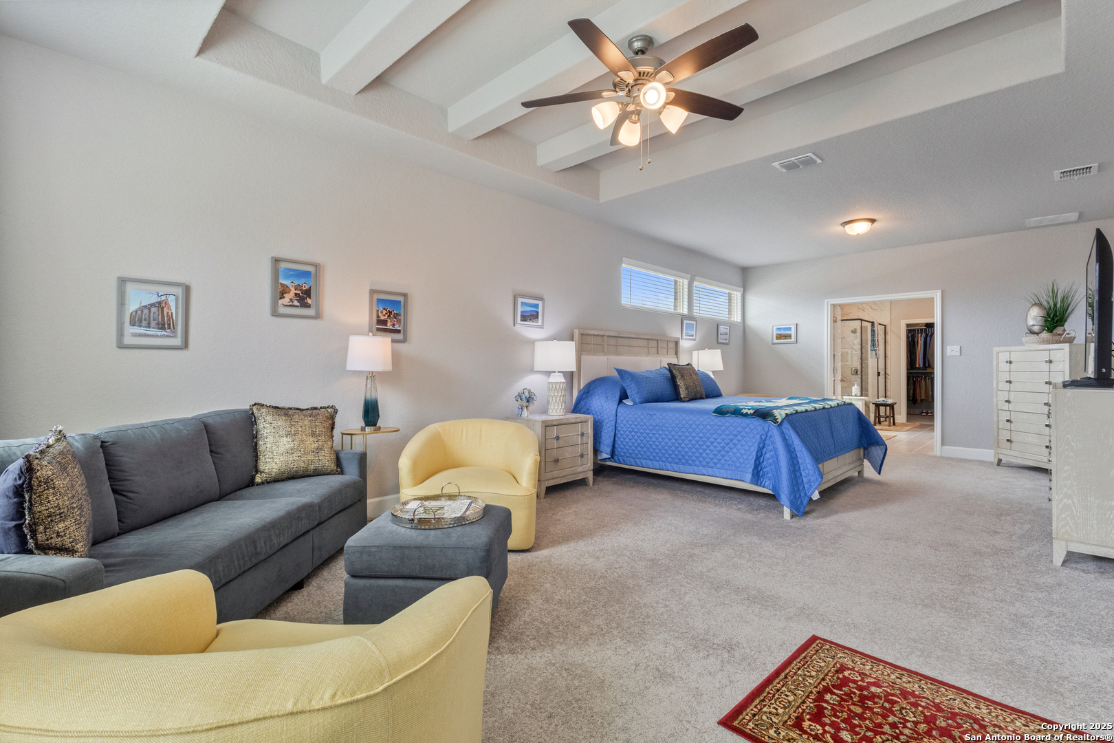 28502 Colares Way San Antonio, TX 78260 - Photo 20 of 38 a living room with furniture ceiling fan and a rug